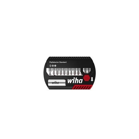 Set di punte wiha flipselector standard 25mm nero/rosso 13pz [39029]