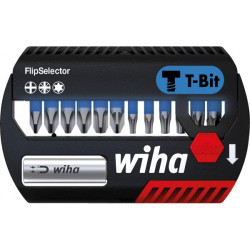 Set di punte wiha flipselector t- 25mmnero/blu 13pz [41824]