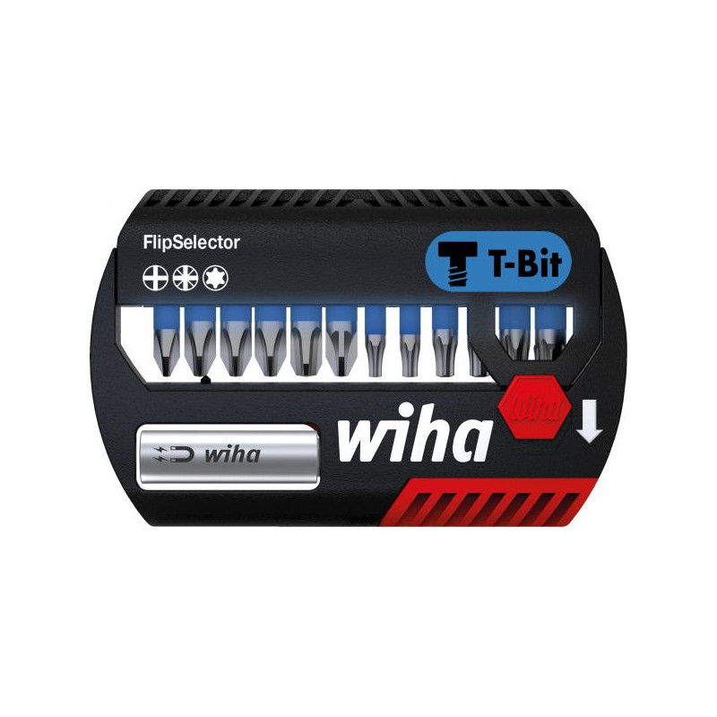 Set di punte wiha flipselector t- 25mmnero/blu 13pz [41824]