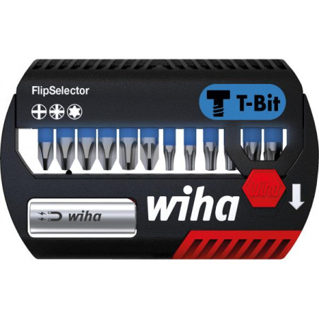 Set di punte wiha flipselector t- 25mmnero/blu 13pz [41824]