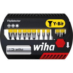 Set di punte wiha flipselector y 25mm nero/giallo 13pz [41827]