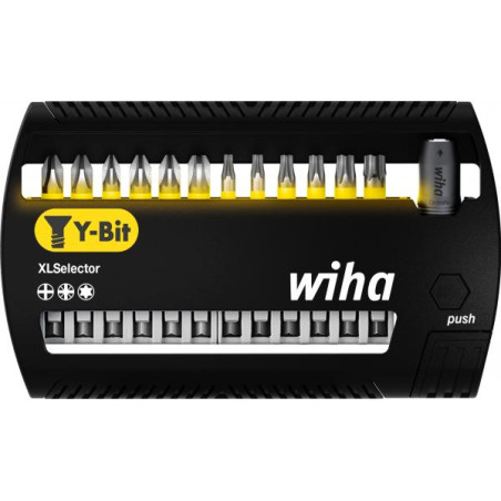 Set di punte wiha xlselector y 50mm nero/giallo 13pz [41834]