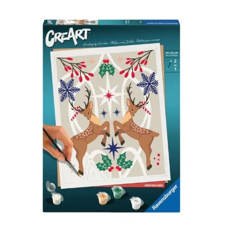 Dipingere con i numeri ravensburger creart - cervo di natale