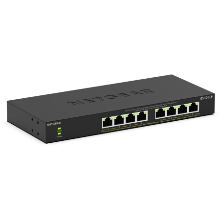 Switch netgear gs308lp non gestito poe+ 8 porte nero [gs308lp-100eus]