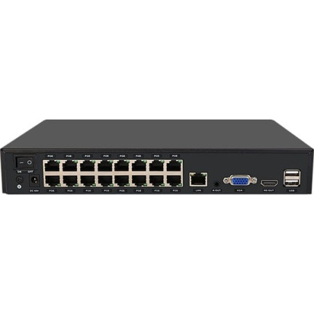 Videoregistratore di rete foscam a 16 canali 4k/8mp 3840x2160p nero