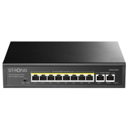 Switch strong 8 porte gigabit ethernet 10/100/1000 nero [sw8010poe+]