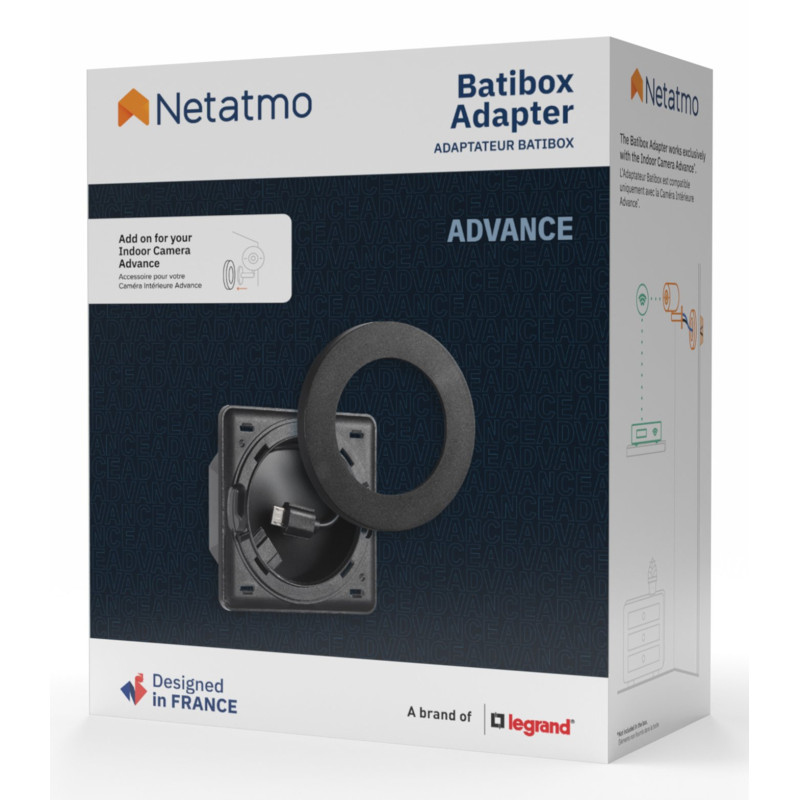 Anello adattatore netatmo batibox npc per telecamera interna nero