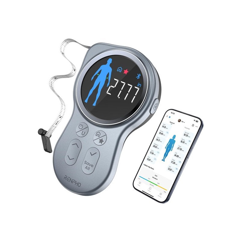 Metro a nastro intelligente renpho 0.132w grigio [peu-r-y002-bk-a3]