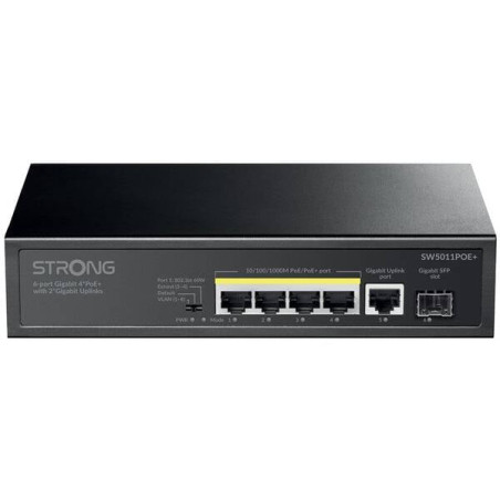 Switch strong non gestito 4 porte gigabit ethernet 10/100/1000 [sw5011poe+]