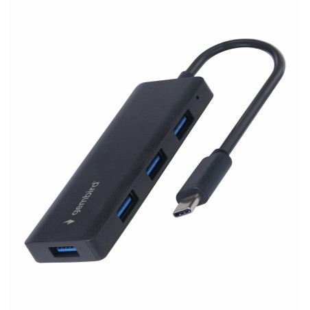 Hub usb gembird usb 3.1 tipo c 4 porte nero [uhb-cm-u3p4-02]