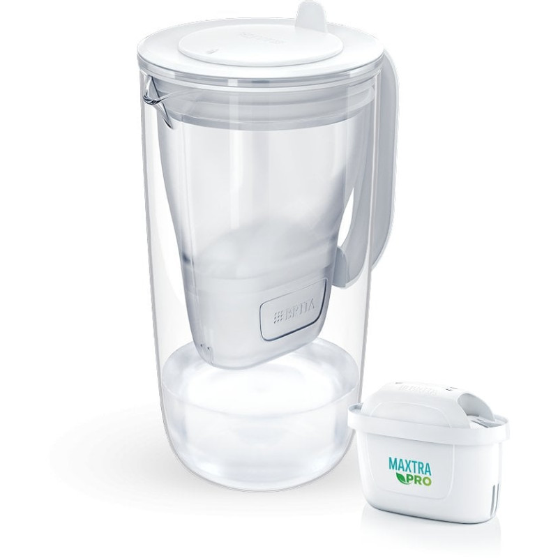 Caraffa filtrante brita glass in vetro 2.5l + 1 maxtra pro pp grigio