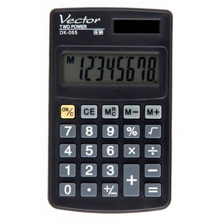 Calcolatrice vector dk-055 tascabile 8 cifre nero [vector kav