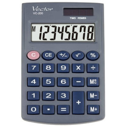 Calcolatrice vector vc-200iii tascabile 8 cifre grigio [vector