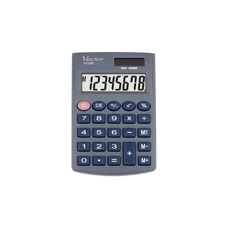 Calcolatrice vector vc-200iii tascabile 8 cifre grigio [vector