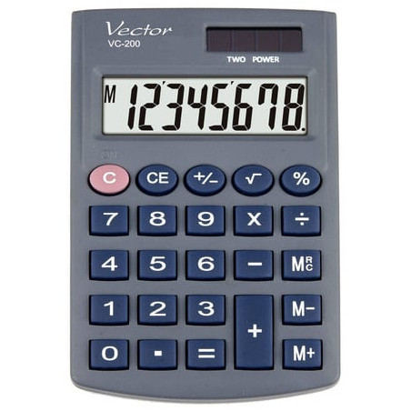 Calcolatrice vector vc-200iii tascabile 8 cifre grigio [vector