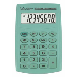 Calcolatrice vector vc-210 gn tascabile 8 cifre verde chiaro