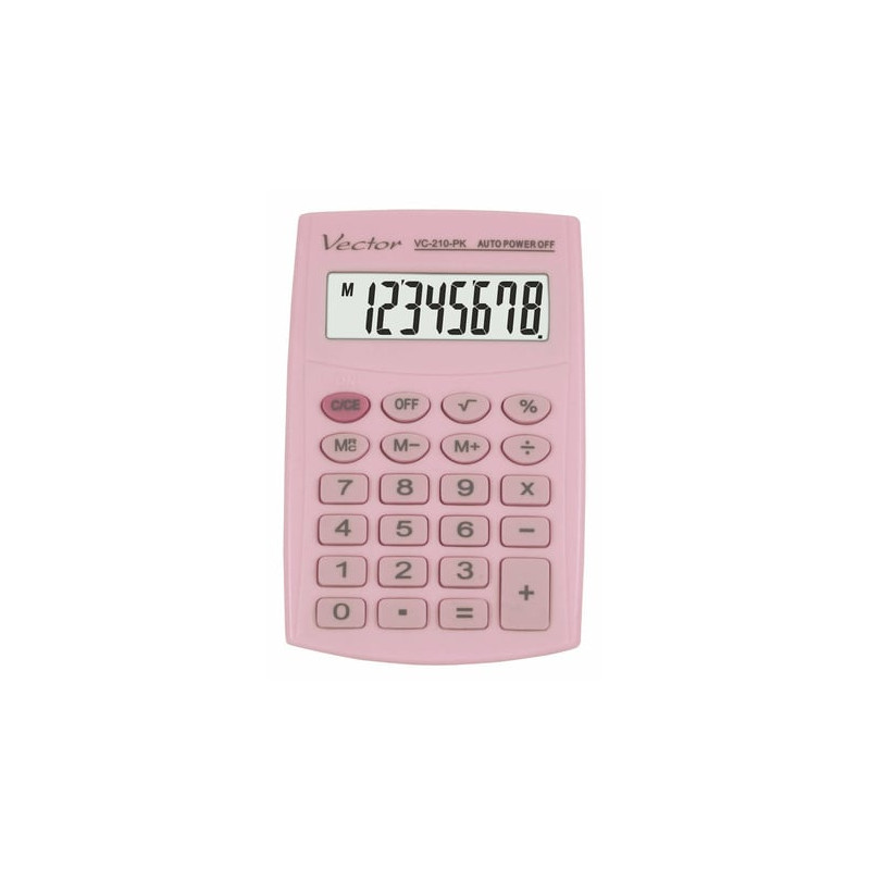 Calcolatrice vector vc-210 pk tascabile 8 cifre rosa chiaro [vector