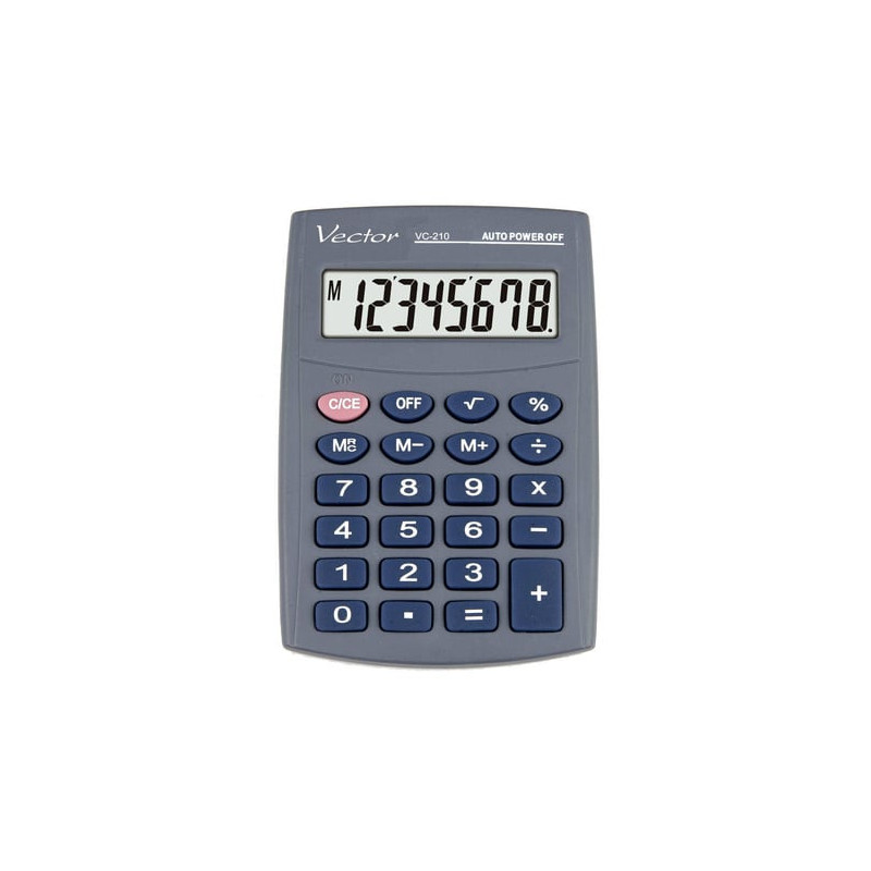Calcolatrice vector vc-210iii tascabile 8 cifre grigio [vector