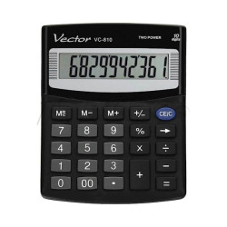Calcolatrice da ufficio vector vc-810 10 cifre nero [vector kav