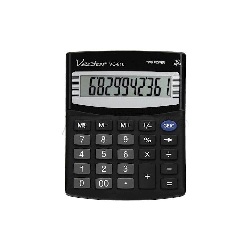 Calcolatrice da ufficio vector vc-810 10 cifre nero [vector kav
