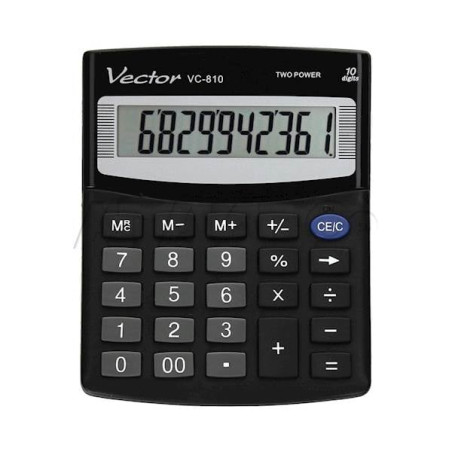 Calcolatrice da ufficio vector vc-810 10 cifre nero [vector kav