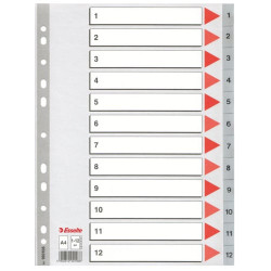 Divisori esselte numerico 1-12 in ppl grigio 22,5x29,7cm [100106]
