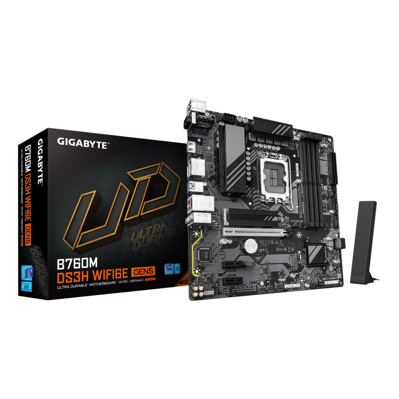 Scheda madre intel gigabyte b760m ds3h wifi6e gen5 lga 1700 microatx