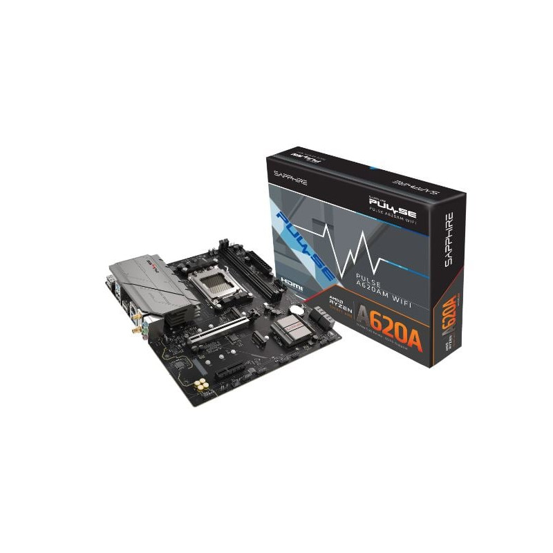 Scheda madre amd sapphire pulse a620am am5 micro-atx 2x ddr5