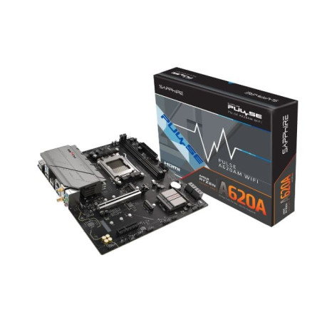 Scheda madre amd sapphire pulse a620am am5 micro-atx 2x ddr5