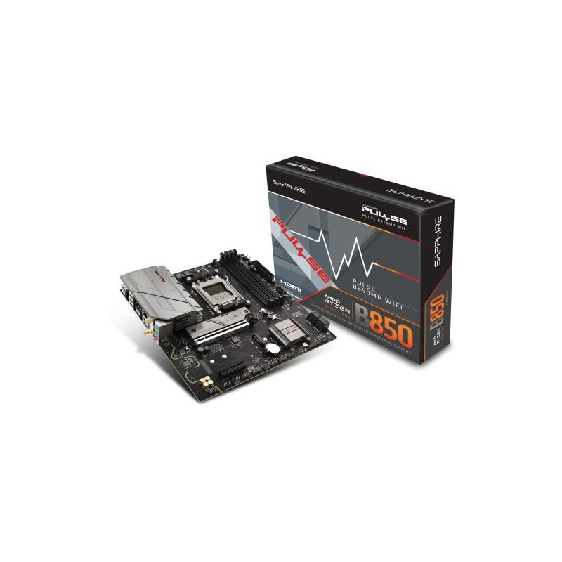 Scheda madre amd sapphire pulse b850m wifi am5 micro-atx 4x ddr5