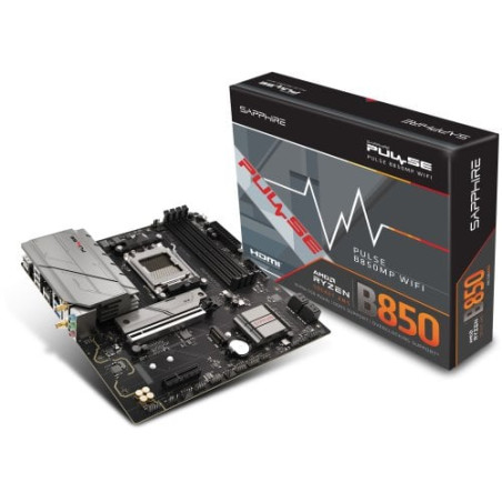 Scheda madre amd sapphire pulse b850m wifi am5 micro-atx 4x ddr5