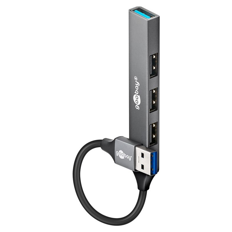 Hub usb goobay 74456 4 porte 3x usb 2.0 + 1x usb-a 3.2 gen1 5gbps