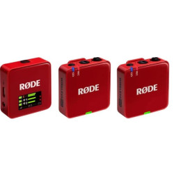Sistema microfono rode wireless go iii 2.4ghz rosso [go iii-r]