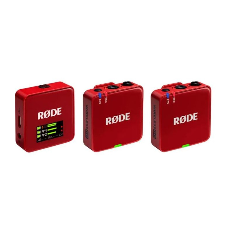 Sistema microfono rode wireless go iii 2.4ghz rosso [go iii-r]