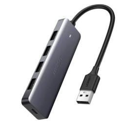 Adattatore usb ugreen hub usb 4xusb 3.0+micro usb grigio [64260]