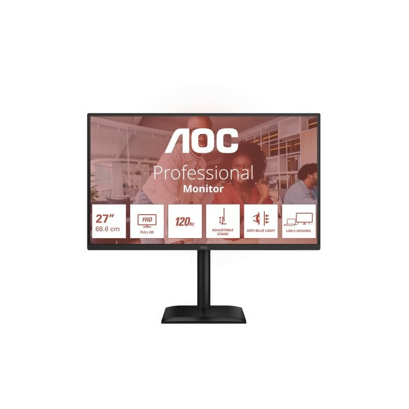 Monitor led 27'' aoc 27e4cv full hd 1920x1080p/4ms/classe