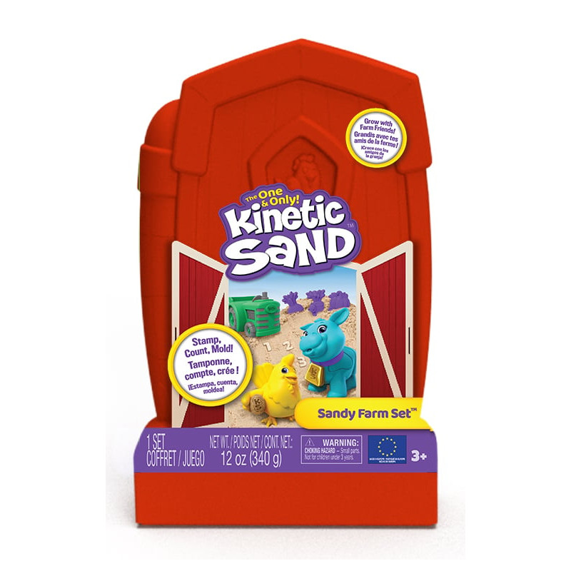 Set creativo spinmaster kinetic sand sandy farm set sabbia da gioco