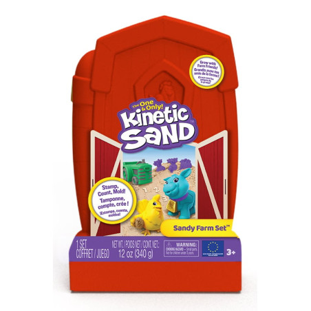 Set creativo spinmaster kinetic sand sandy farm set sabbia da gioco