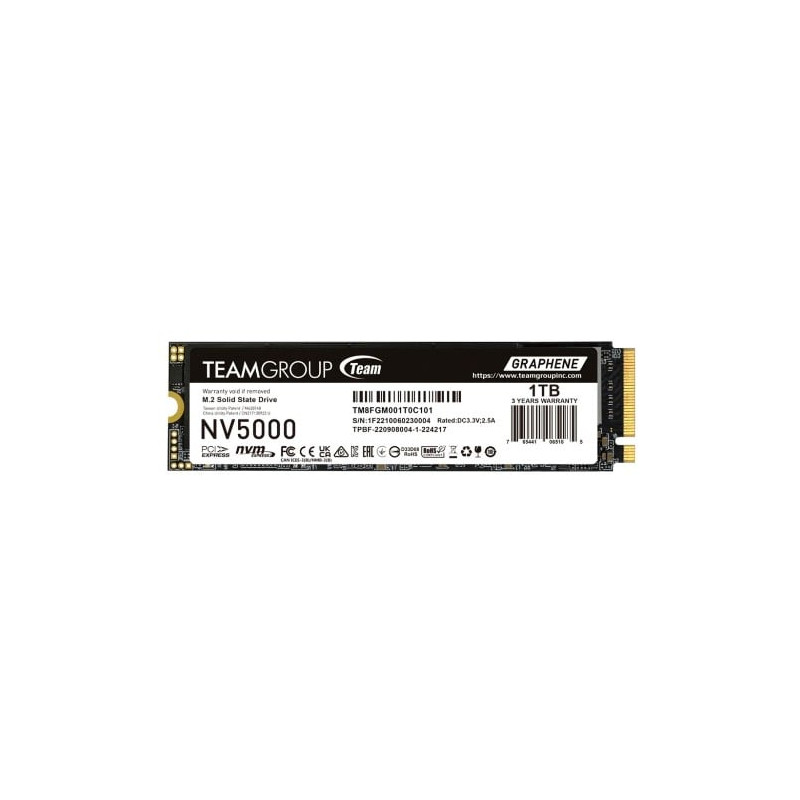 Ssd 1tb team group nv5000 m.2 pcie 4.0 x4 nvme nero [tm8fgm001t0c101]