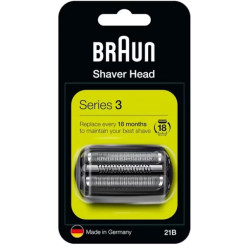 Testina per rasatura braun serie 3 combo pack 21b nero/acciaio inox