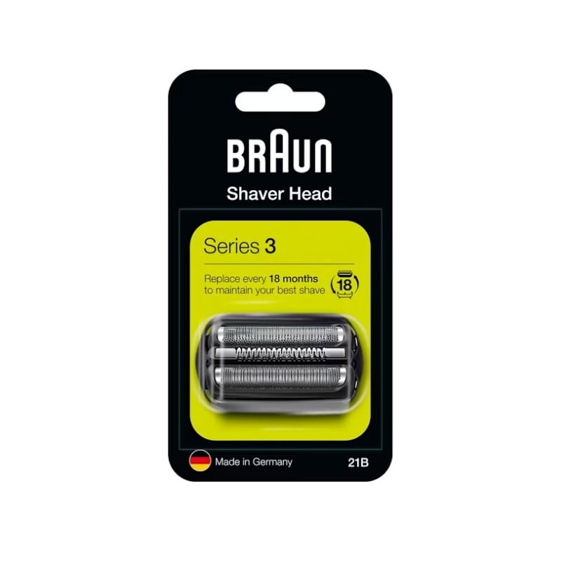 Testina per rasatura braun serie 3 combo pack 21b nero/acciaio inox