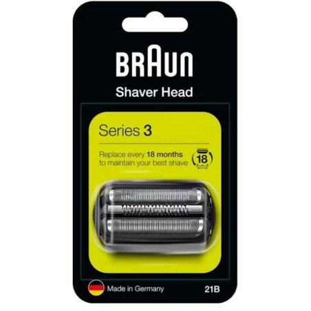 Testina per rasatura braun serie 3 combo pack 21b nero/acciaio inox