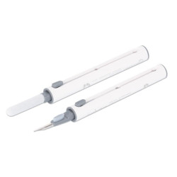 Kit di pulizia manhattan icc sb-clpen per auricolari 3in1 bianco