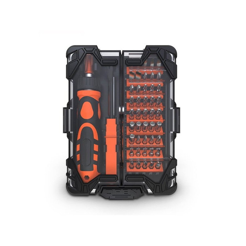 Kit valigetta techly i-tool-sc48ty set cacciavite/punte nero/arancione
