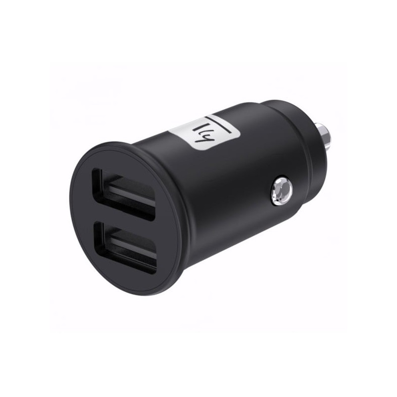 mini caricatore da auto techly iusb2-car5-a24b 2x usb-a