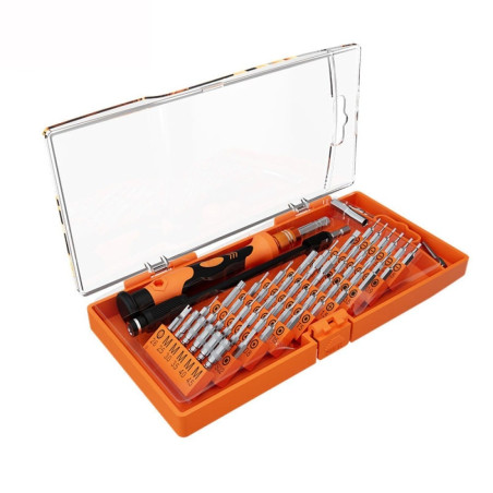 Set di utensili techly per cacciaviti bussole e punte nero/arancione