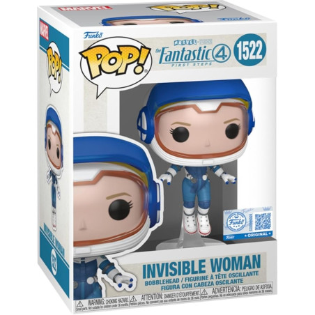 Figurina funko pop fantastic 4 la donna invisibile in tuta spaziale