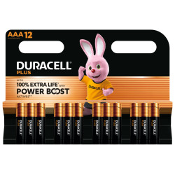 Batterie duracell plus power boost alcaline monouso aaa x12 1.5v
