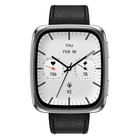 Smartwatch amazfit active 2 square gps amoled 44.5mm acciaio inox/nero