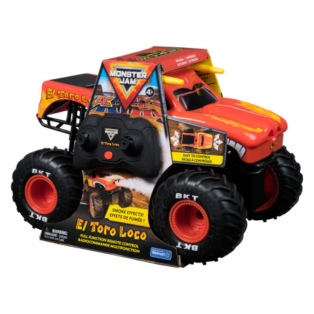 Modellino spinmaster monster jam el toro loco rc 1/15 nero/arancione